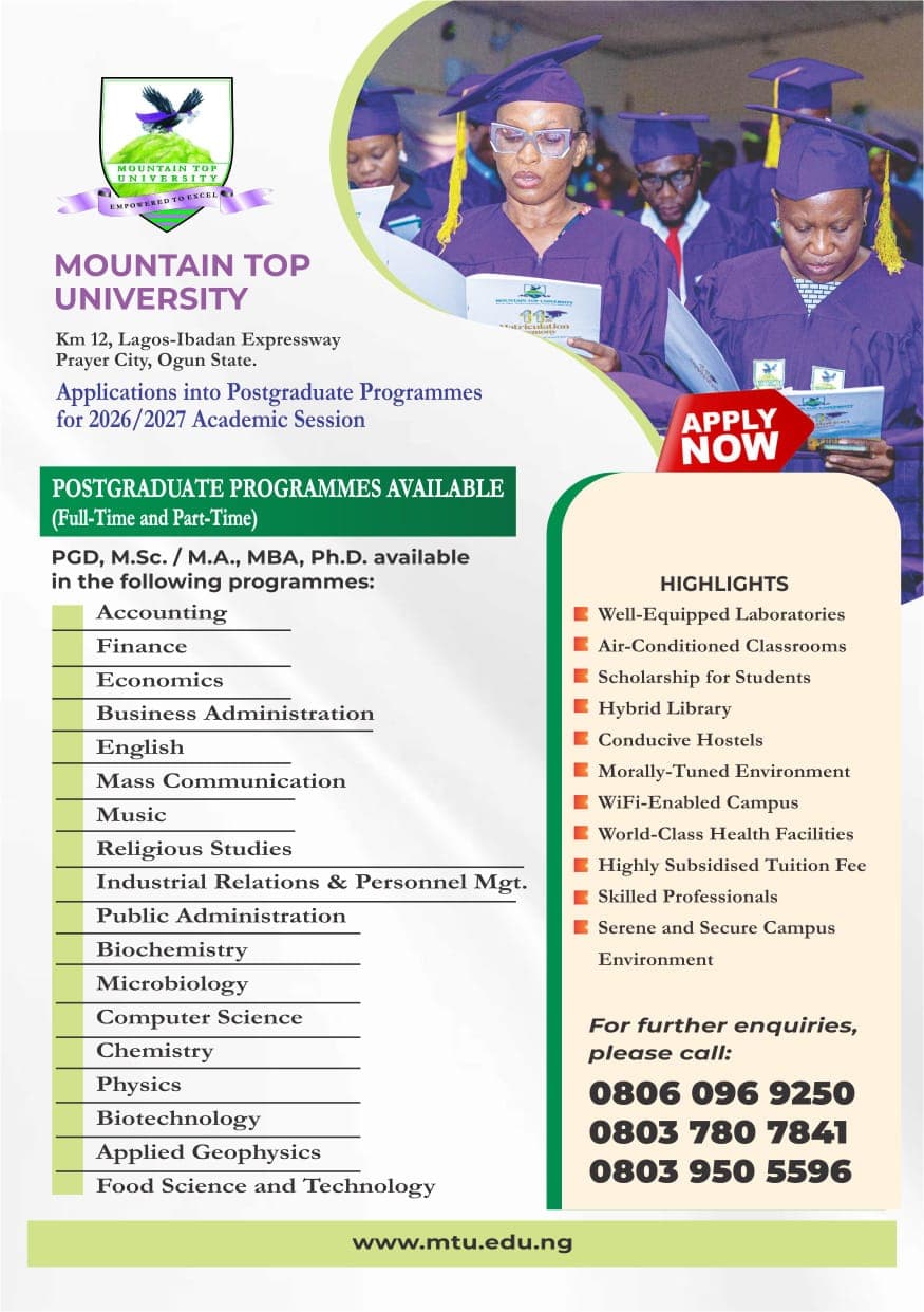Advance Your Career with Postgraduate Studies at Mountain Top University