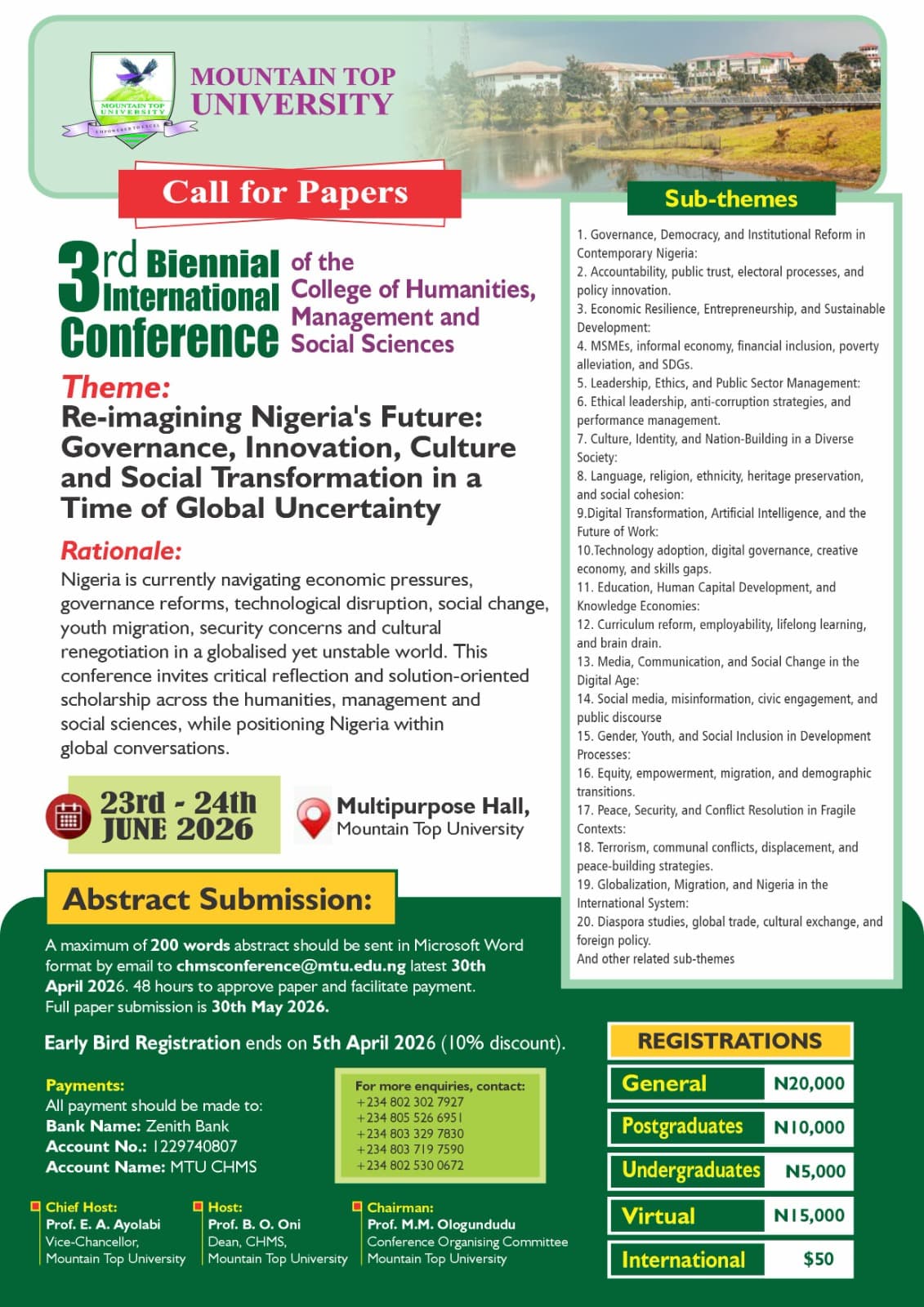 Re-imagining Nigeria’s Future: Governance, Innovation, Culture and Social Transformation in a Time of Global Uncertainty