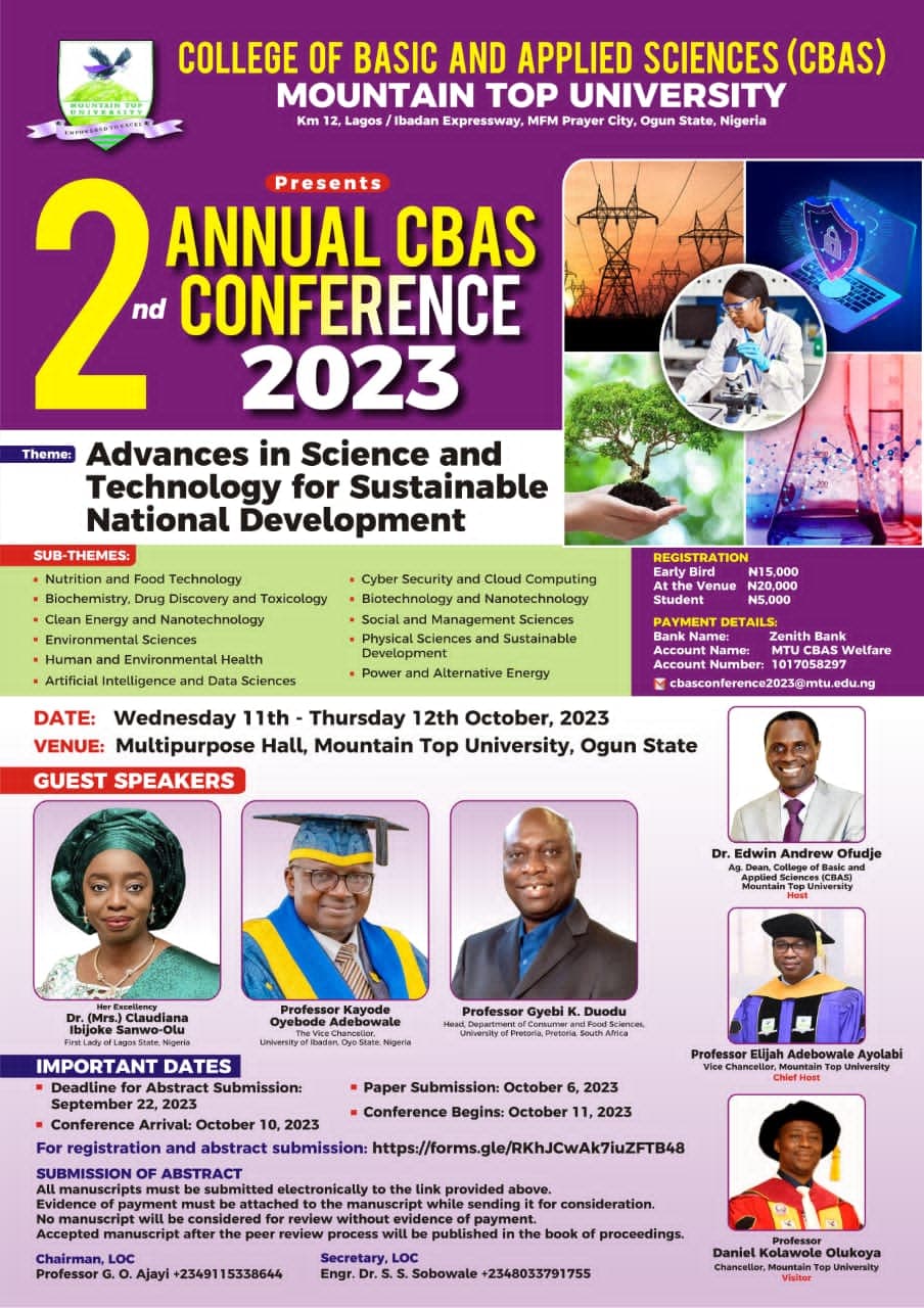 2nd Annual CBAS Conference 2023 - MOUNTAIN TOP UNIVERSITY